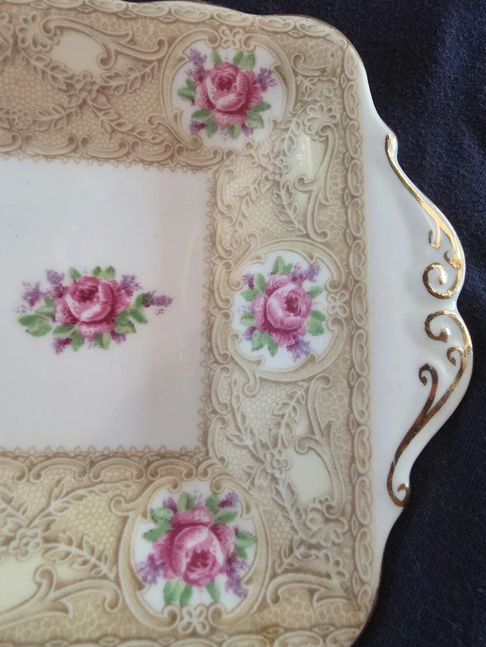 Vintage Royal Albert Devonshire Lace 11” Oblong Serving Tray England